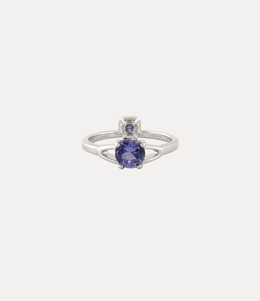 Vivienne Westwood Reina Petite Ring in Platinum Lavender Cz