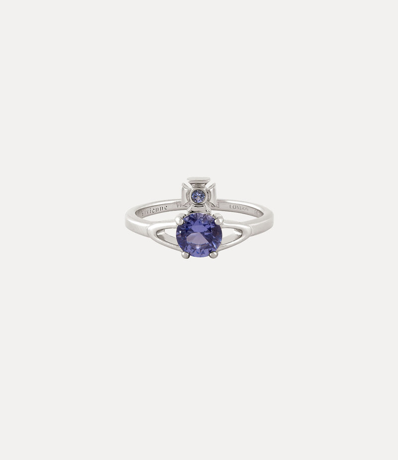 Vivienne Westwood Reina Petite Ring in Platinum Lavender Cz