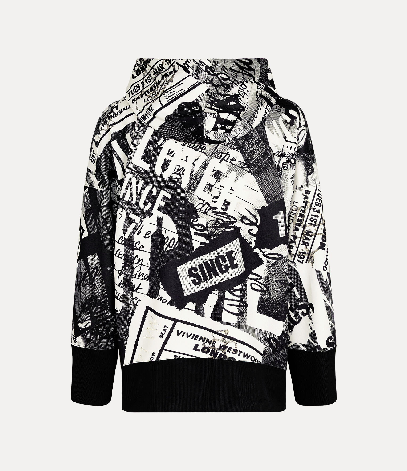 Tabloid Slit ジップフーディ - ブラック | Vivienne Westwood®