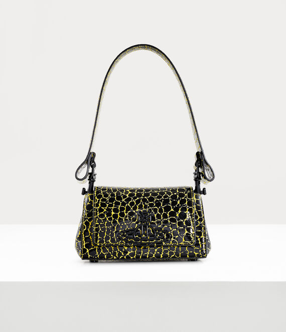 Shop Vivienne Westwood Hazel Small Handbag In Black-yellow
