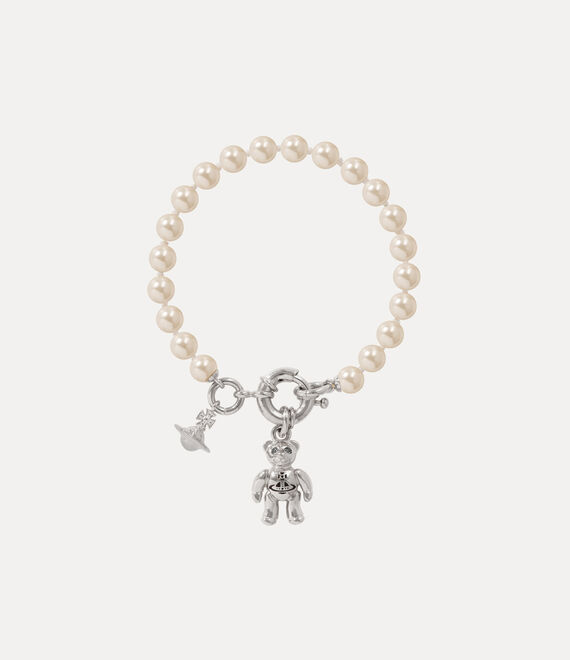 Vivienne Westwood Ruby Pearl Bracelet -platinum-black-diamond-crystal-black -platinum-black-diamond-crystal-black Wome