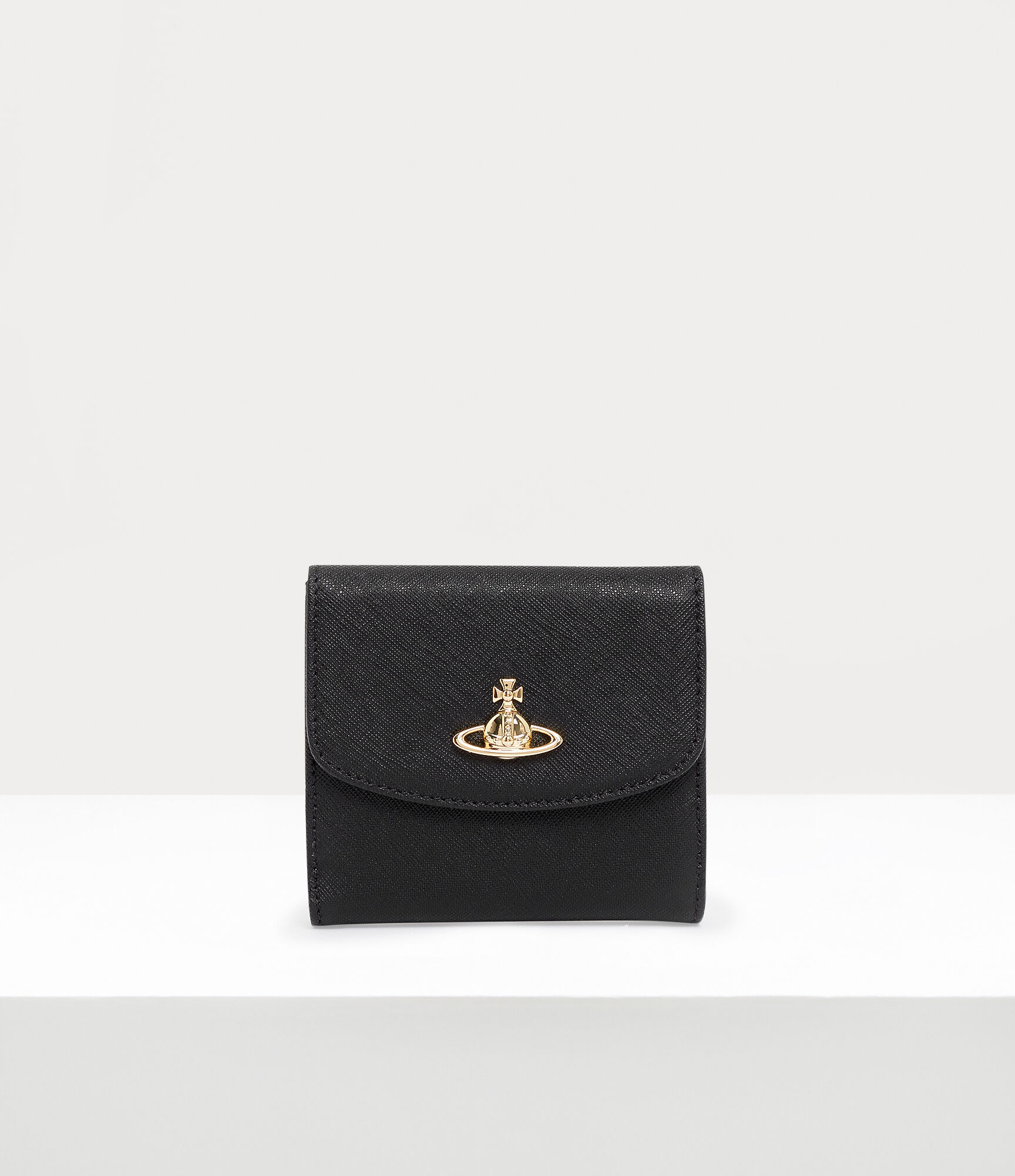 Saffiano Small Wallet in BLACK | Vivienne Westwood®