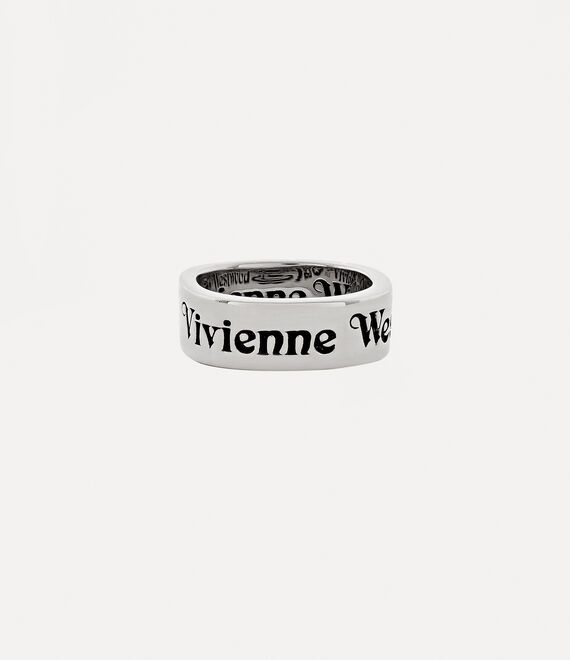 Vivienne Westwood Tiziano Ring In Platinum-black-patina