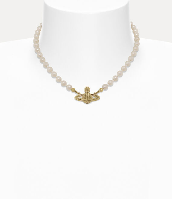 Mini Bas Relief Pearl Choker in GOLD-Light-Colorado-Topaz-Pearl