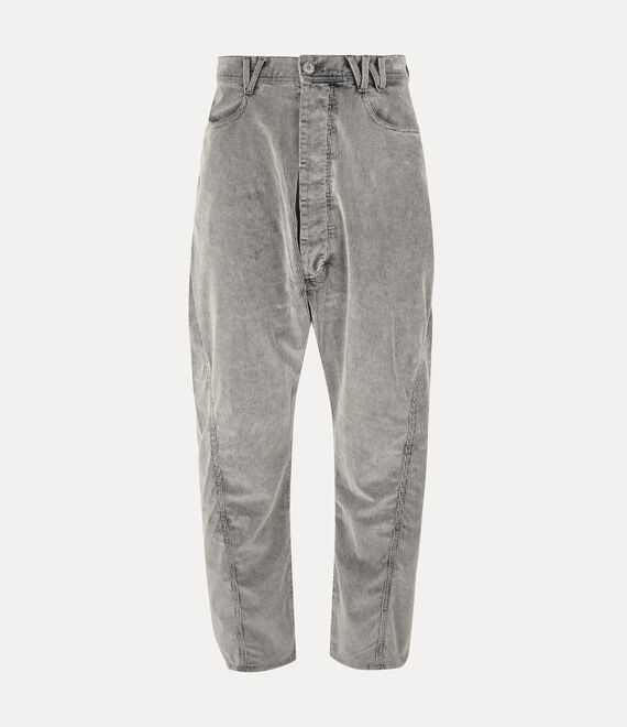 Vivienne Westwood Twisted Seam Jeans Denim A Coste Lavato Grigio M Uomo