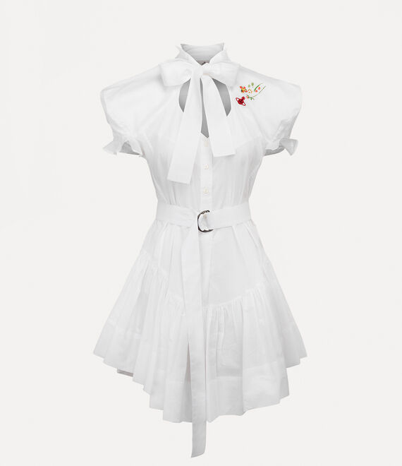 Shop Vivienne Westwood Football Heart Shirt Dress In White