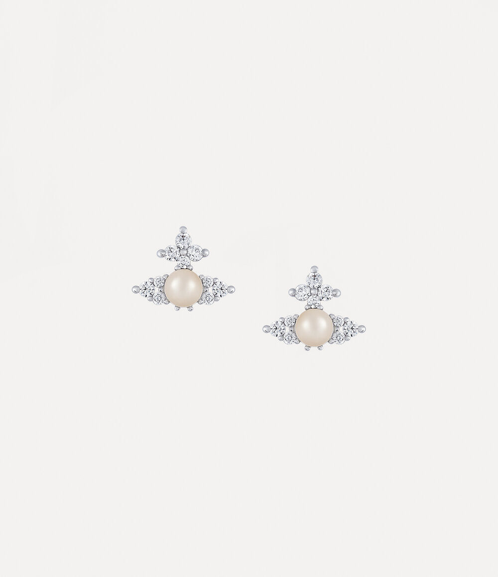 Vivienne Westwood Feodora Earrings in silverwhitecz creamrose pearl