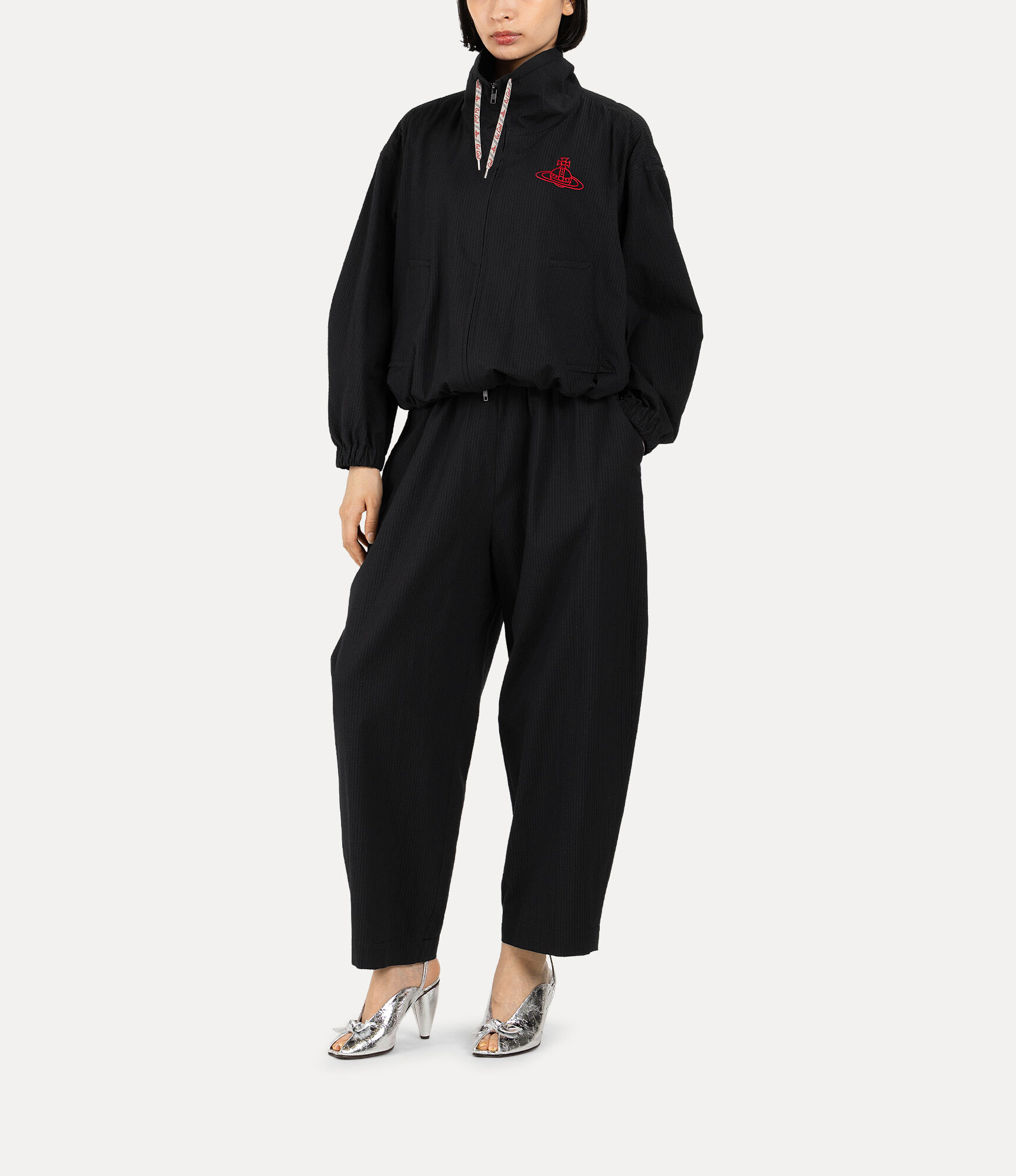 Cotton Seersucker Balloon Blouson in BLACK | Vivienne Westwood®