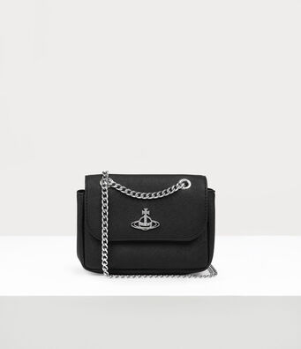 Saffiano biogreen small purse with chain