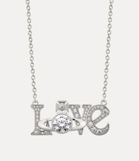 Roderico Pendant Necklace in PLATINUM-WHITE-CZ | Vivienne Roderico Pendant Necklace in PLATINUM-WHITE-CZ | Vivienne