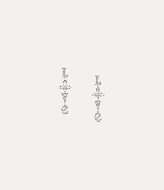 Vivienne Westwood Roderica Long Earrings In Platinum-white-cz