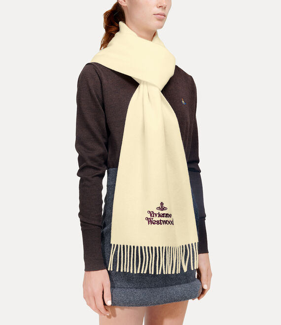 Embroidered Scarf in WHITE | Vivienne Westwood®