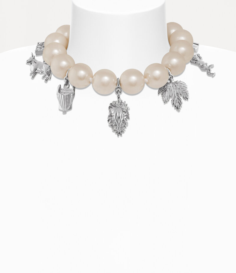 Vivienne Westwood Giant Anglo Pearl Necklace in Silver
