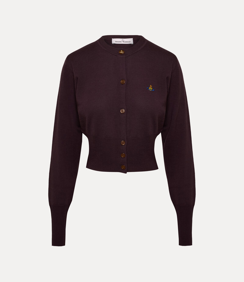 Vivienne Westwood Bea Cropped Cardigan in Dark Mahogany