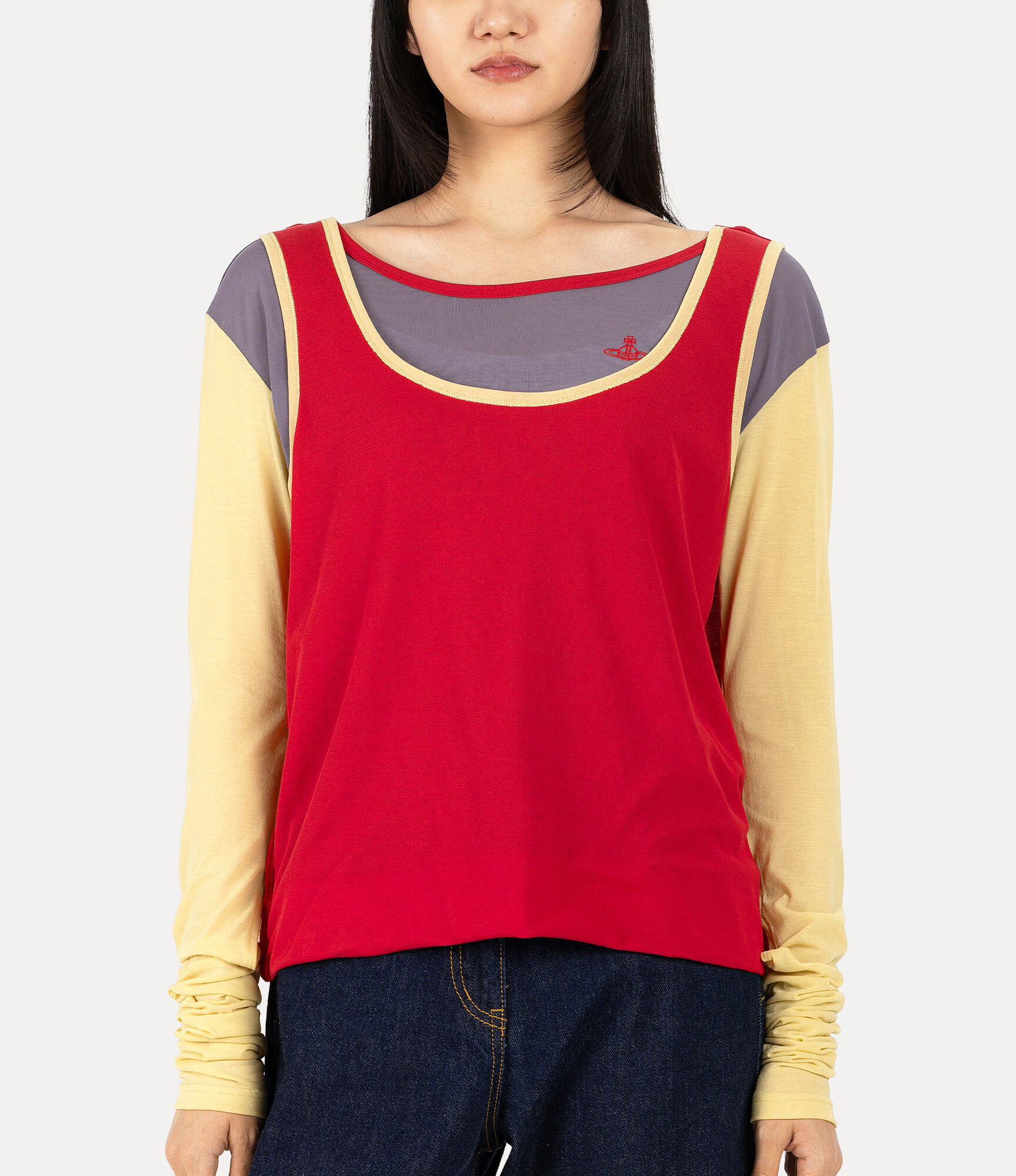 Sheer Dry Cotton Upside Down Top  large image number 4