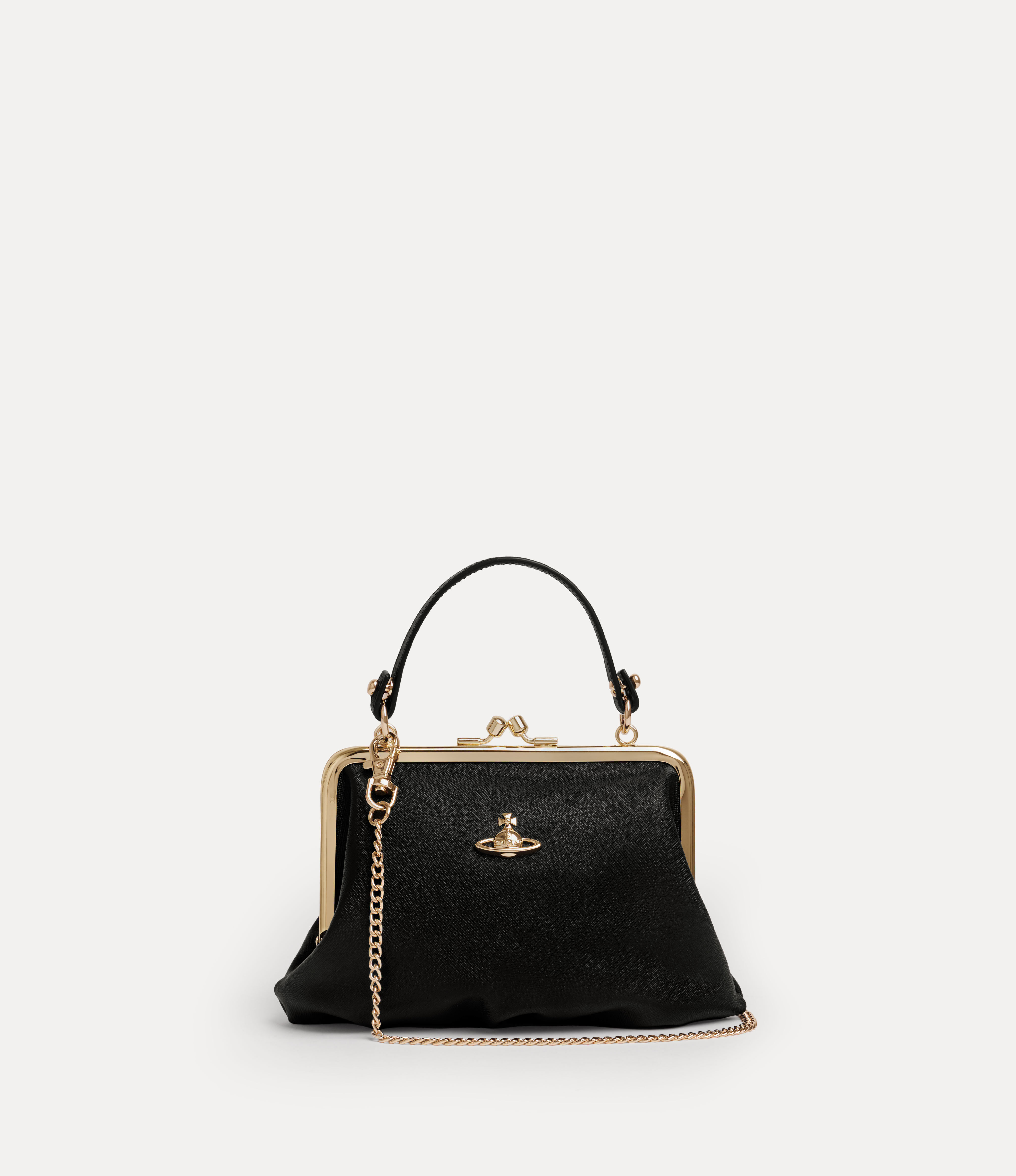 m*i様 ヴィヴィアンウエストウッド がま口 レザー クラシカル ハンドバッグ Granny がま口バッグ - ブラック | Vivienne Westwood®