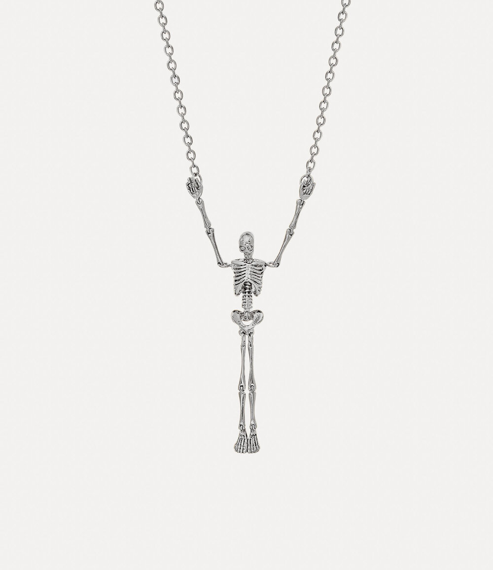 Vivienne Westwood Skeleton Long Necklace in Silver