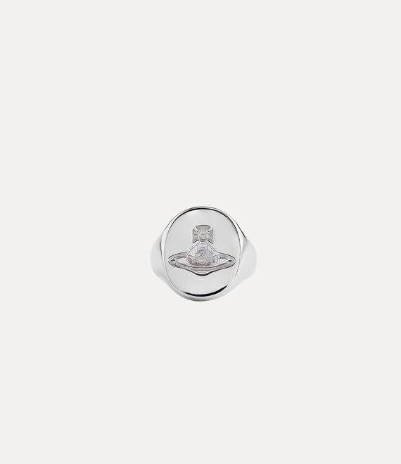 Vivienne Westwood Seal Ring In Rhodium