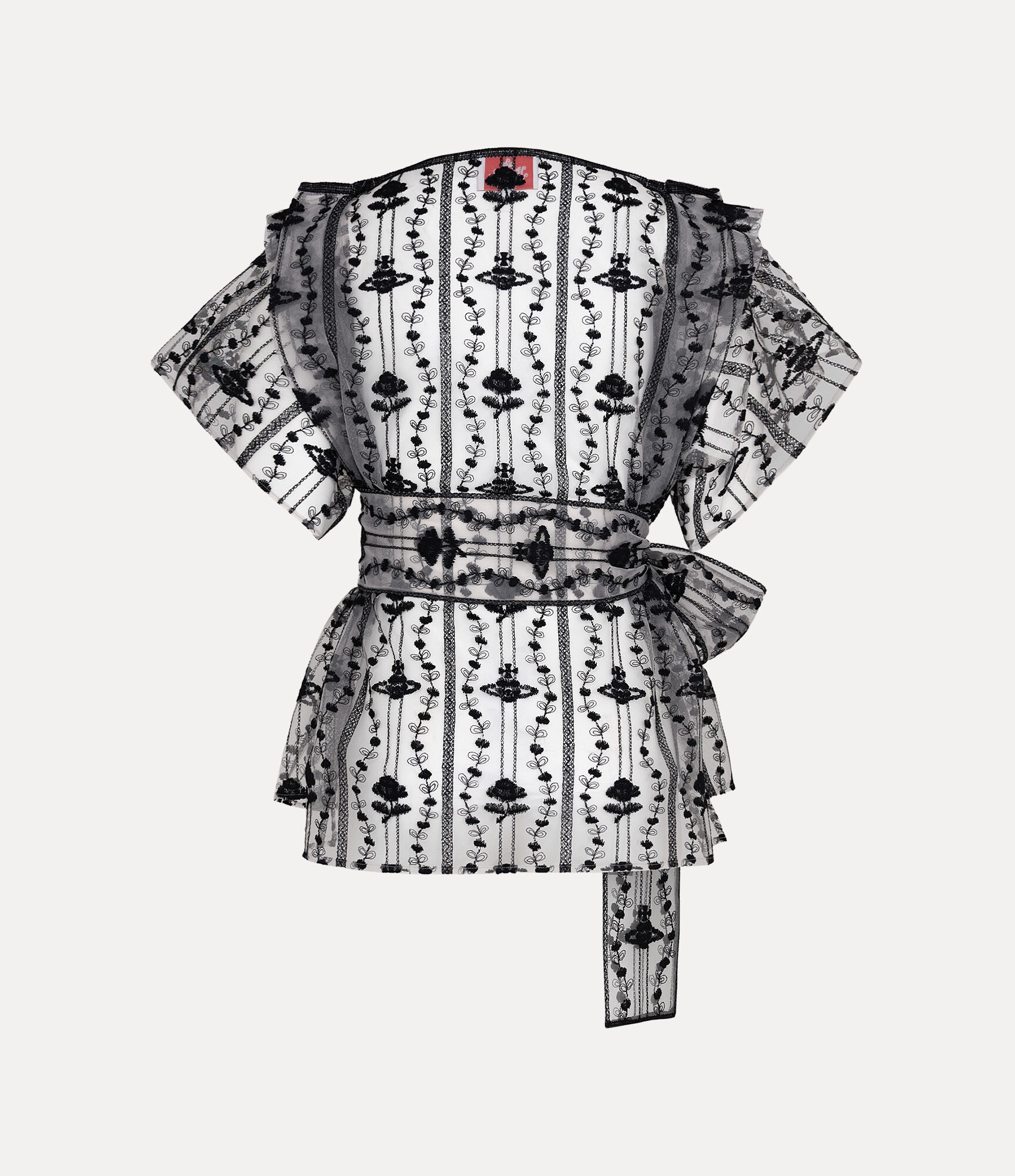 Flower Orb Tulle Embroidery Blouse in BLACK | Vivienne Westwood®
