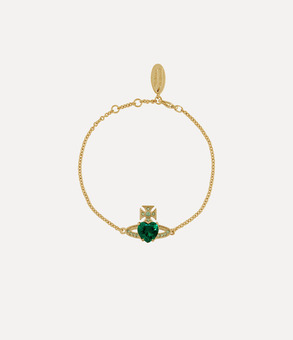 Vivienne Westwood Ariella Bracelet in Gold Emerald Cz Erinite Crystal