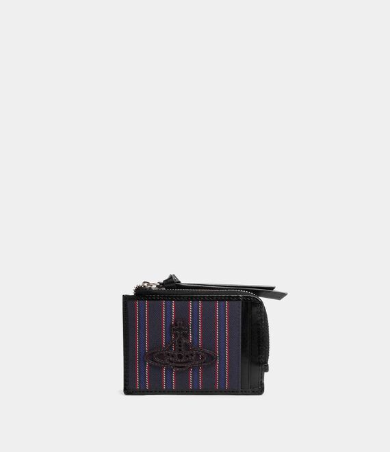 Vivienne Westwood Card Holder With Zip Woven Stripe Blue One Size Unisex