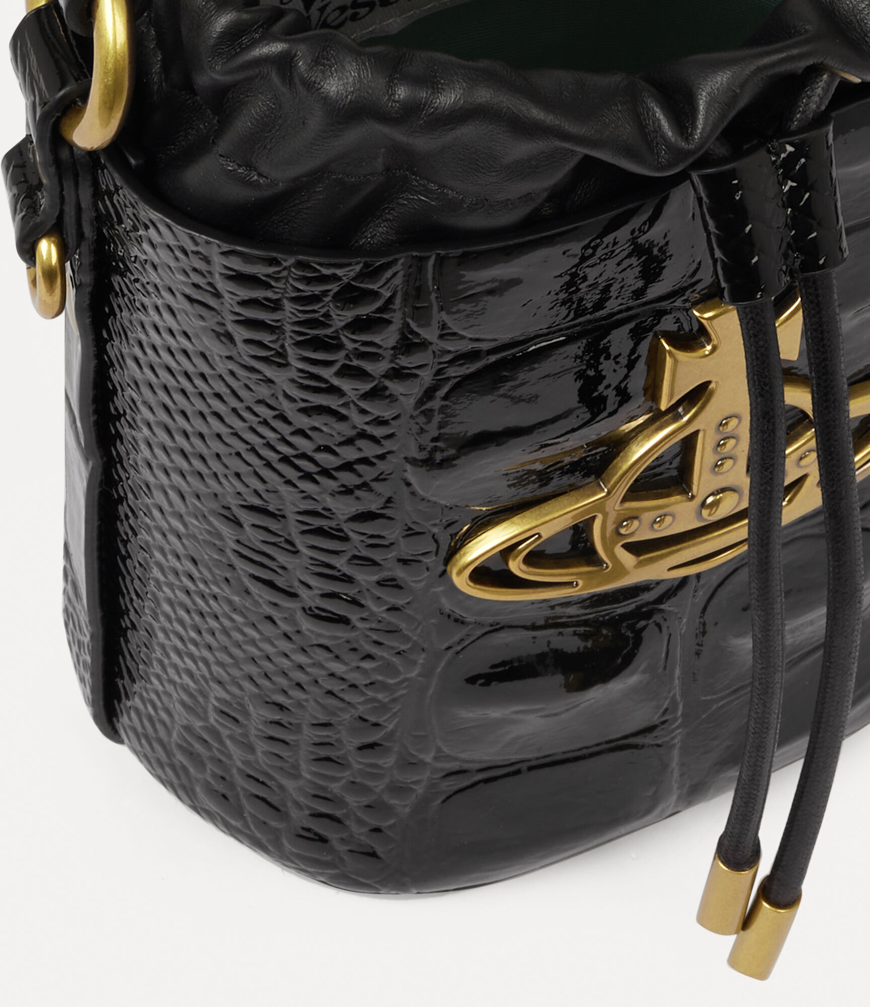 Daisy Drawstring Bucket Bag in BLACK | Vivienne Westwood®