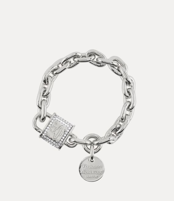 Shop Vivienne Westwood Penina Bracelet In Platinum-white-cz