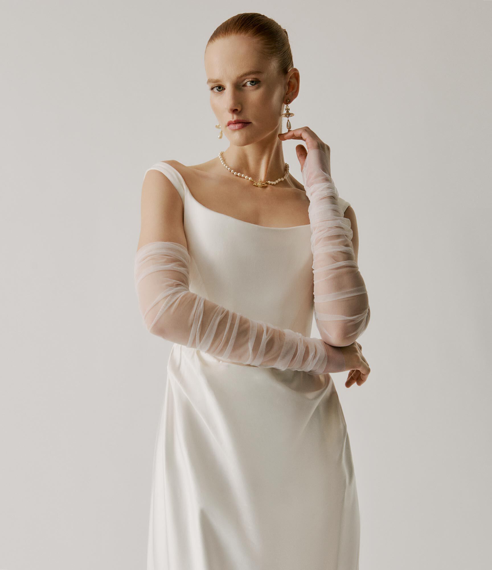 Gathered Tulle Sleeves 43cm  large image number 2