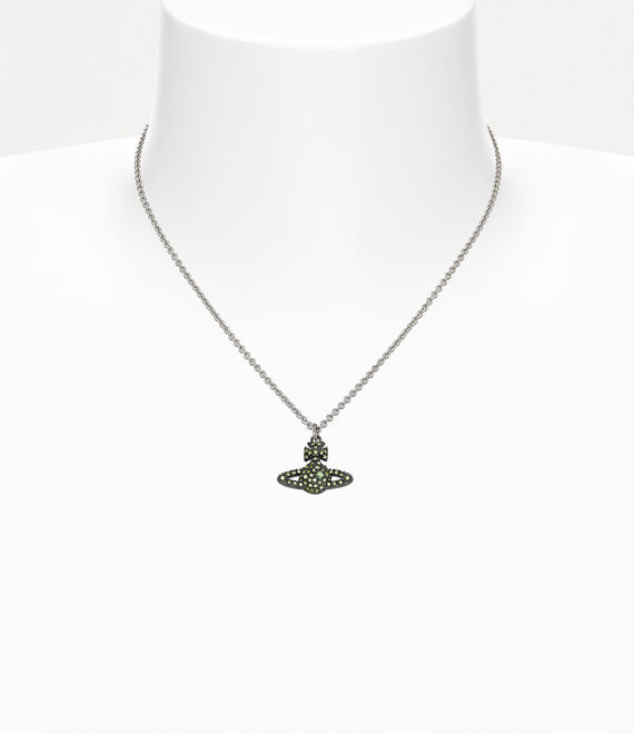 Grace Bas Relief Pendant Necklace in RUTHENIUM-PLATINUM-PERIDOT-Crystal ...