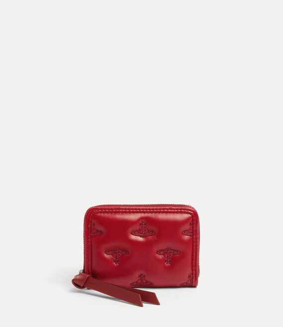Vivienne Westwood Zip Coin Case Multi Orb Soft Pu Red One Size Women