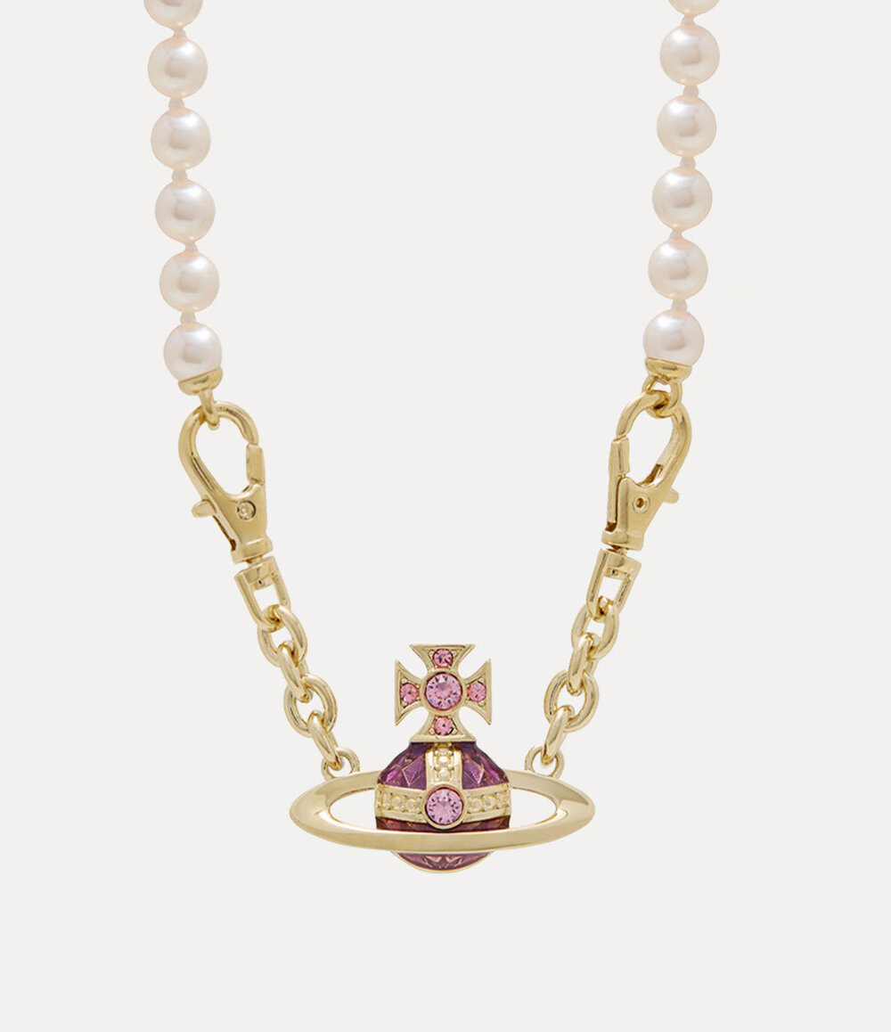 Vivienne Westwood Aïda Bas Relief Necklace in Gold Rose