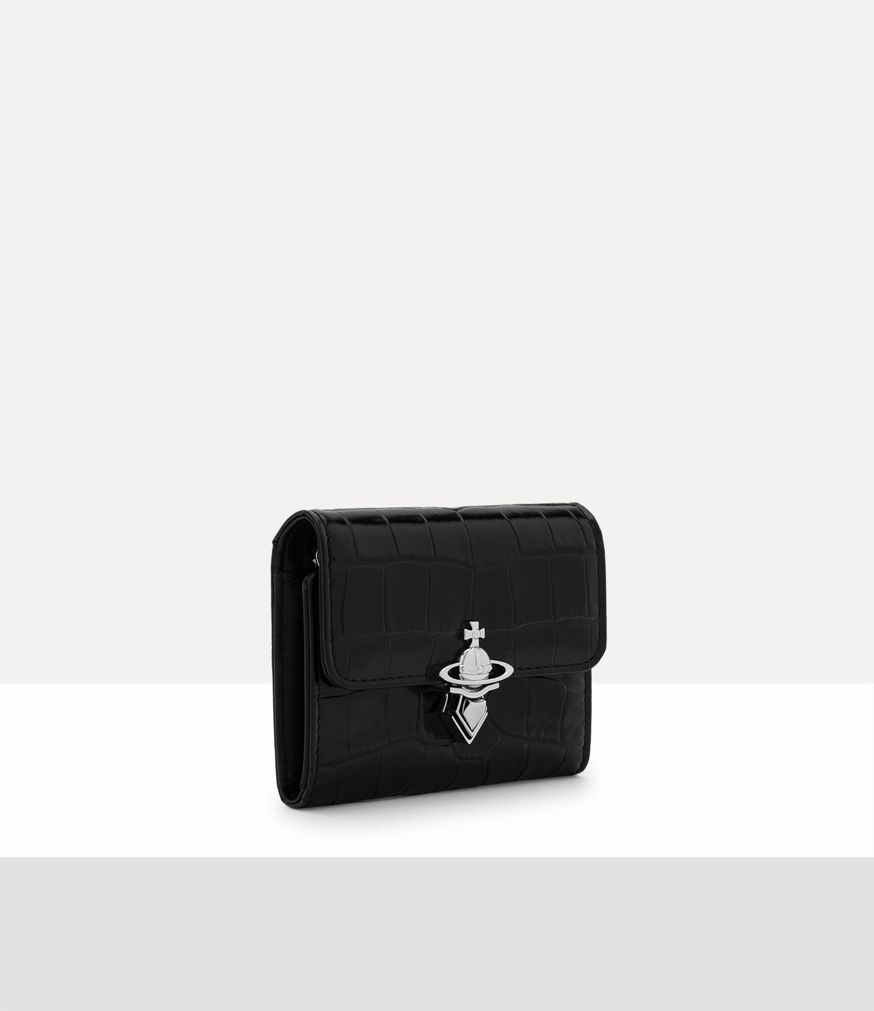Orb Clasp Wallet in BLACK | Vivienne Westwood®