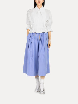 Textured Cotton Box Tuck Pants