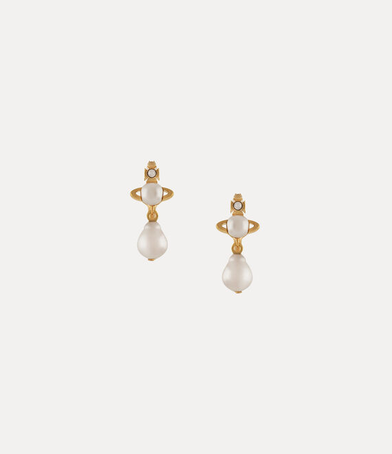 Cybille Earrings in GOLD-CREAMROSE-Pearl | Vivienne Westwood®