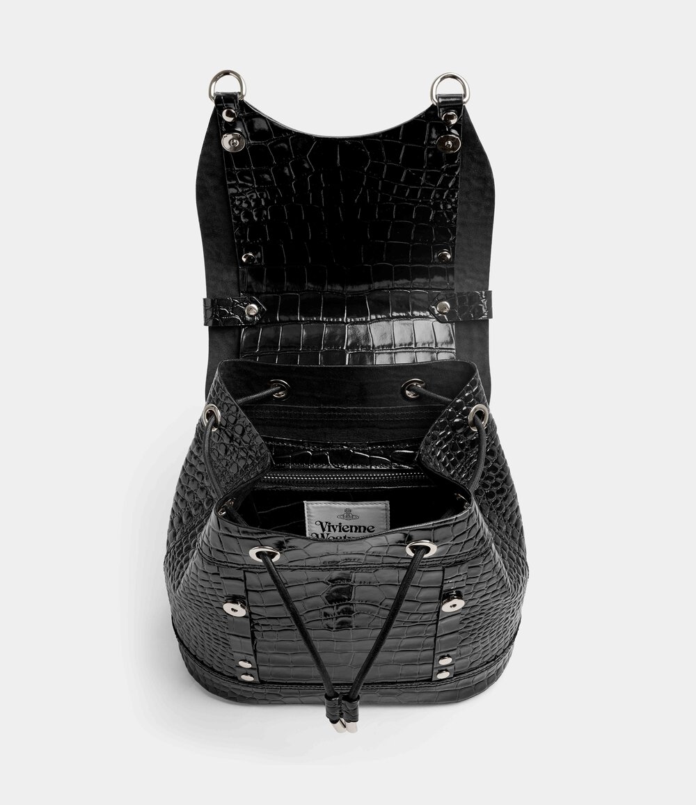 Vivienne Westwood Max Small Backpack in Black, view 3
