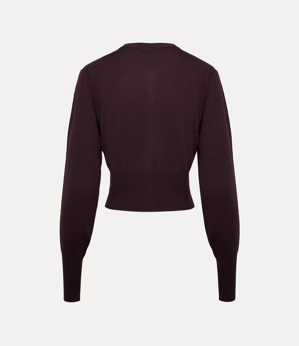 Vivienne Westwood Bea Cropped Cardigan in Dark Mahogany, view 2