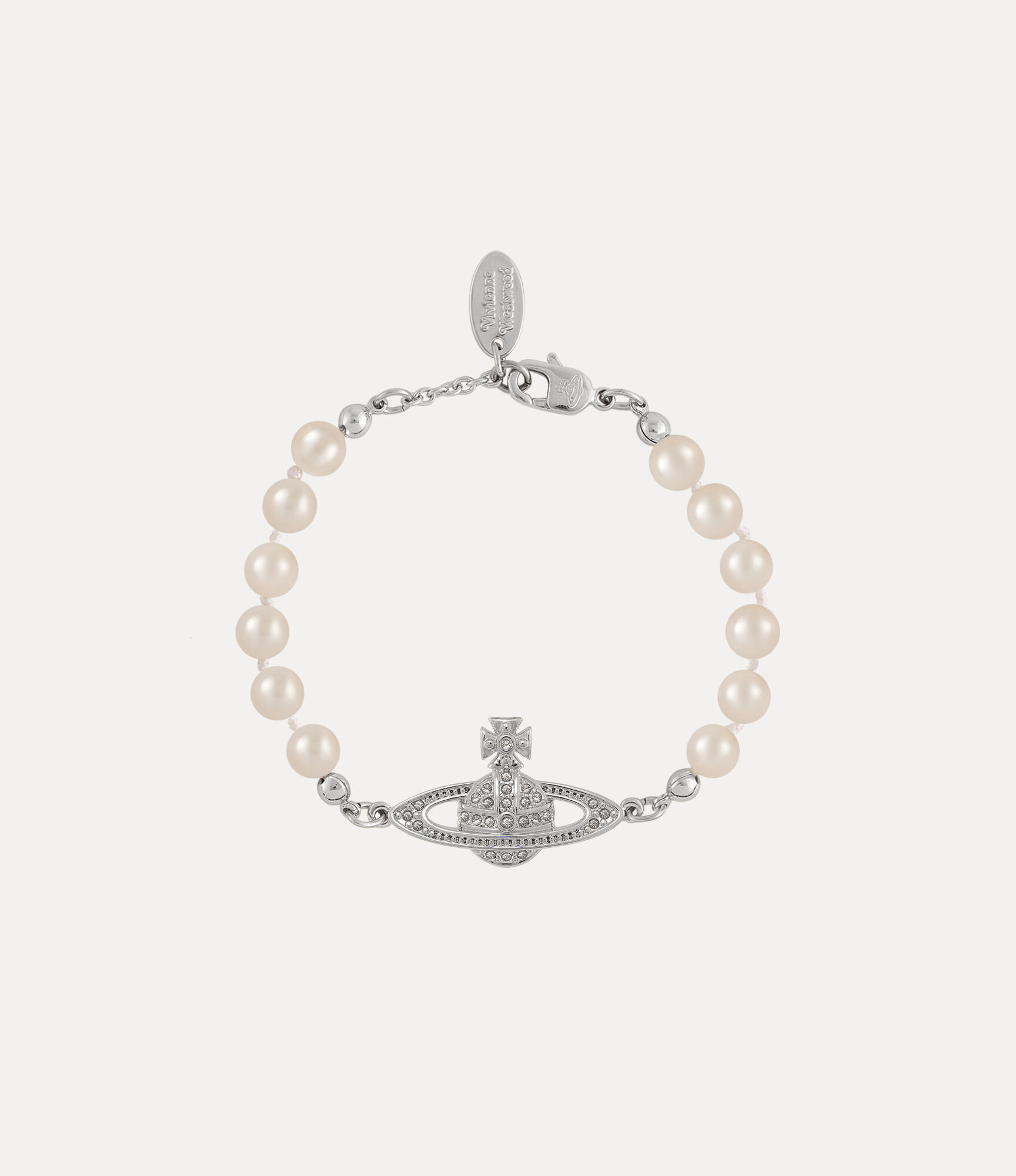Mini Bas Relief Pearl Bracelet in PLATINUMCRYSTALCrystalPEARLPearl