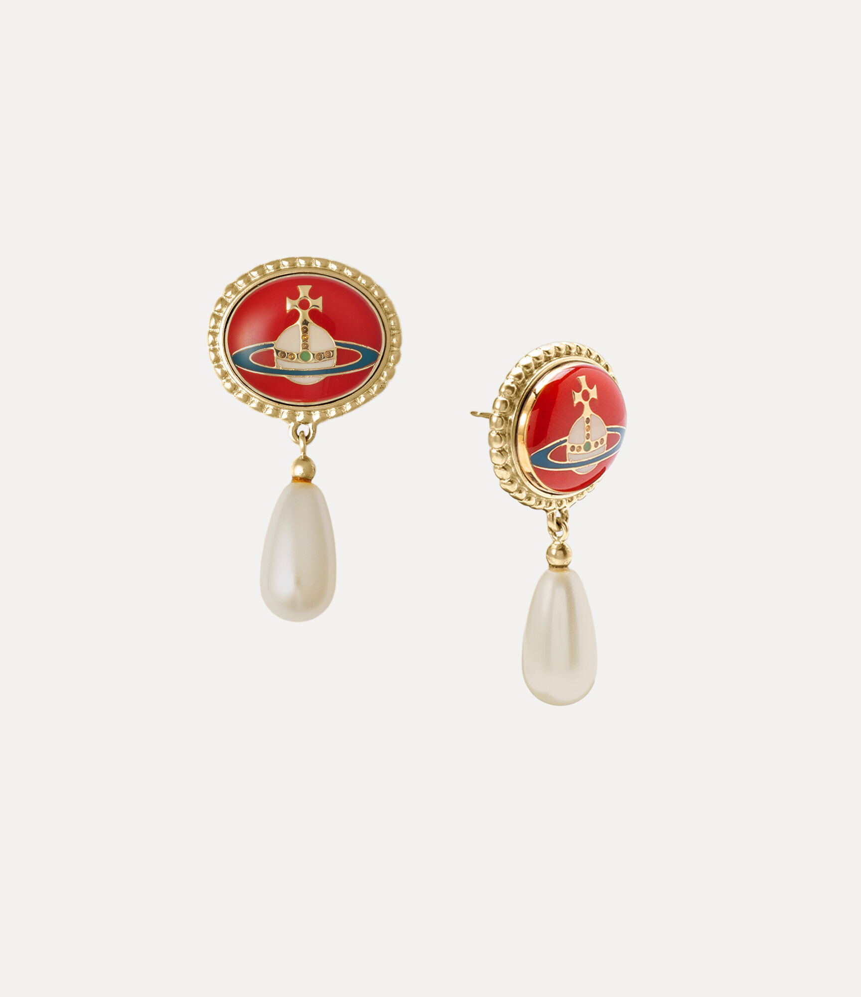 Enamel Button Earrings