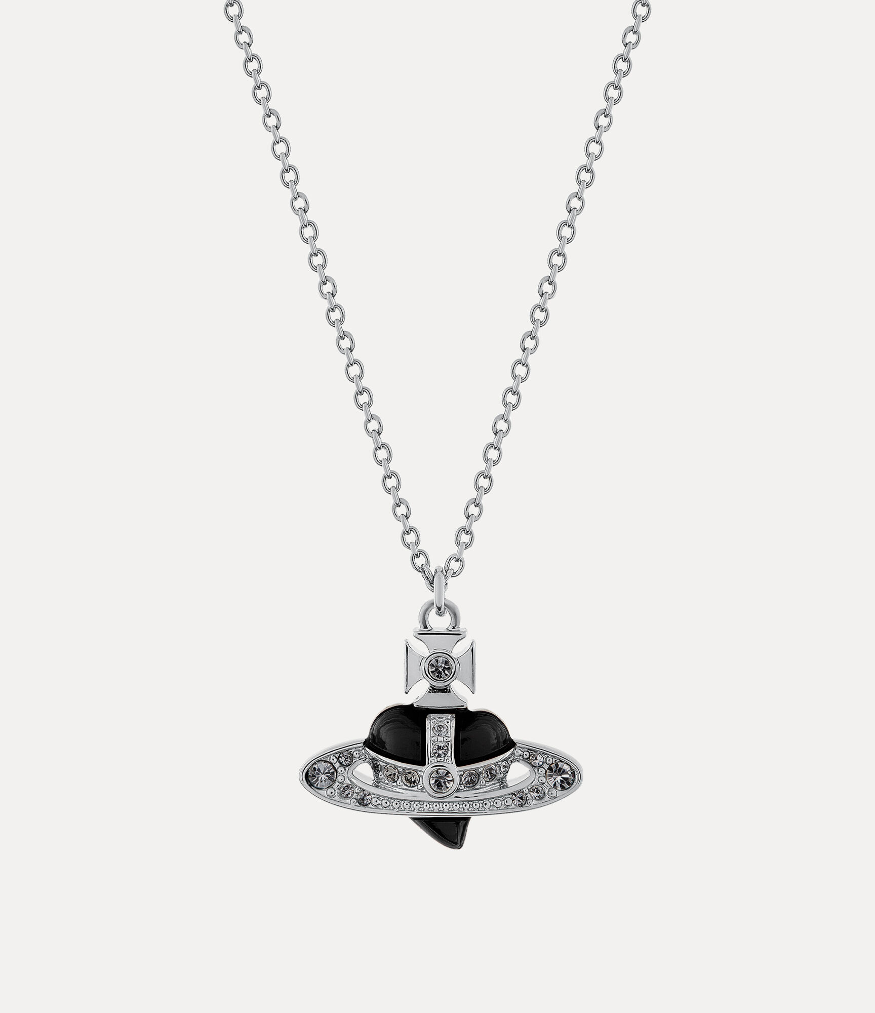 Vivienne Westwood New Diamante Heart Pendant Necklace Platinum-black-diamond-crystal-black Platinum-black-diamond-crystal-black Women