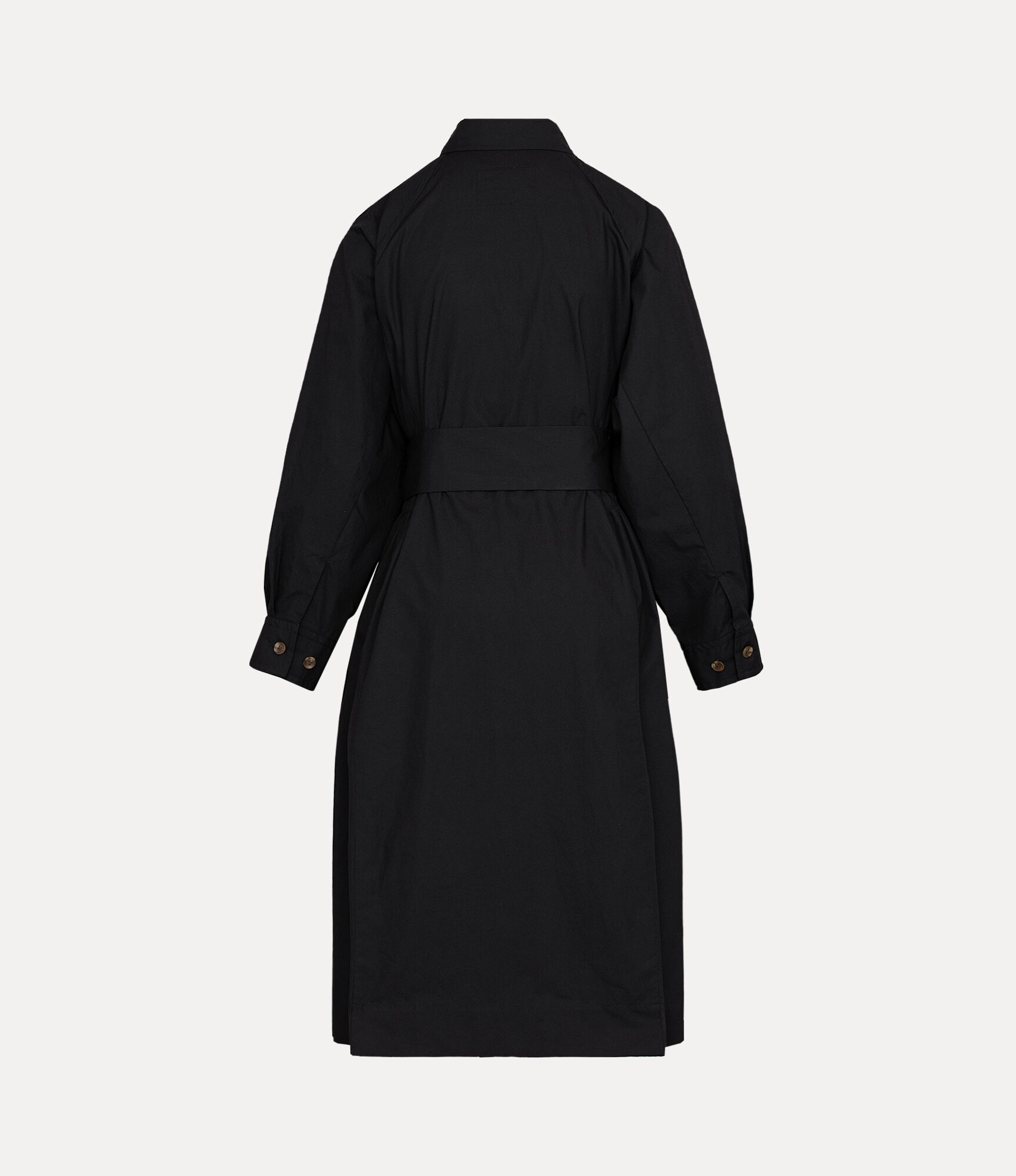 Organic Cotton Washer Waist Gathered A-Line Shirt Dress  large image number 6