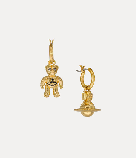 Vivienne Westwood Ruby Small Hoop Earrings Gold-black-diamond-crystal-black-enamel Gold-black-diamond-crystal-black-en