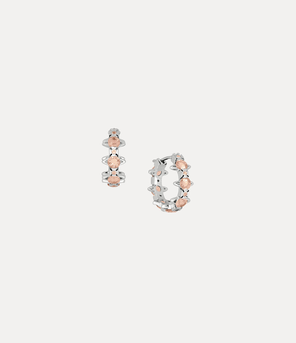 Vivienne Westwood Warwick Earrings in Platinum Peach Cz