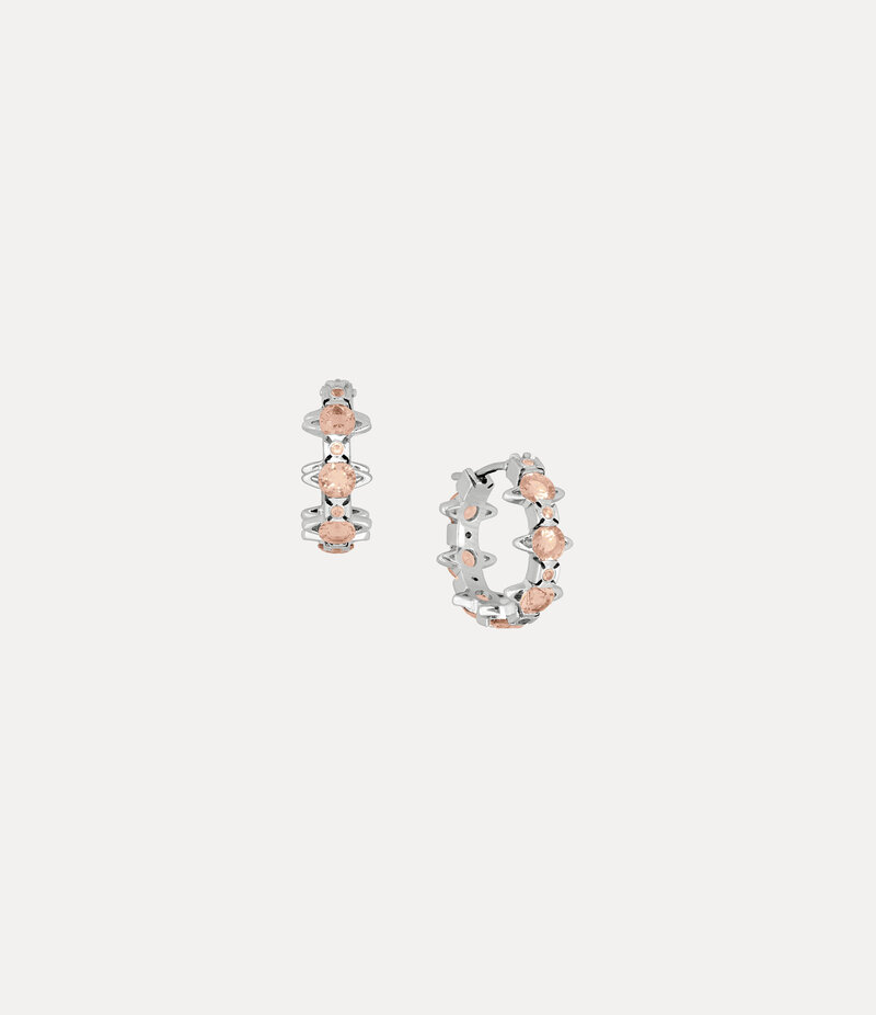 Vivienne Westwood Warwick Earrings in Platinum Peach Cz