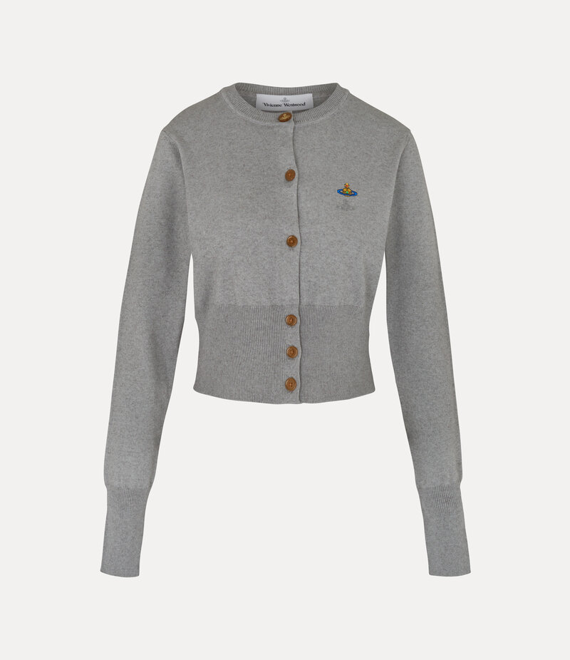 Vivienne Westwood Bea Cropped Cardigan in Dark Grey Melange