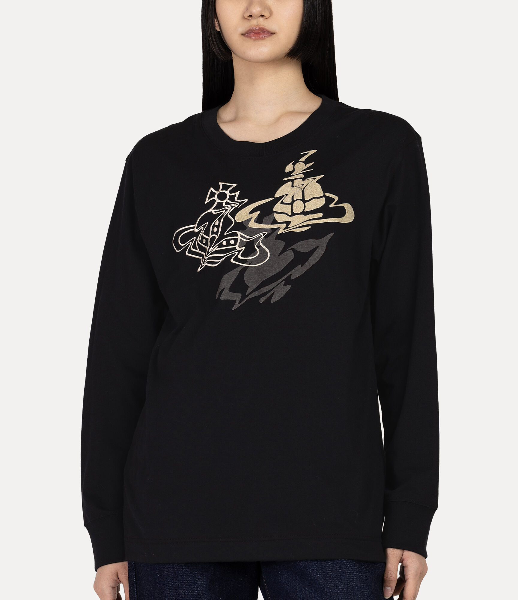Vivienne Westwood 長袖スカルプリント Liquid Orb ロングスリーブTシャツ - ブラック | Vivienne Westwood®