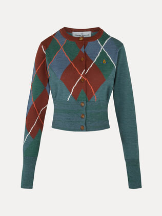 Argyle Cropped Cardigan