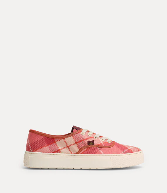 Vivienne Westwood Trucker Trainer Wool Tartan Fraser-pink 8-41 Women