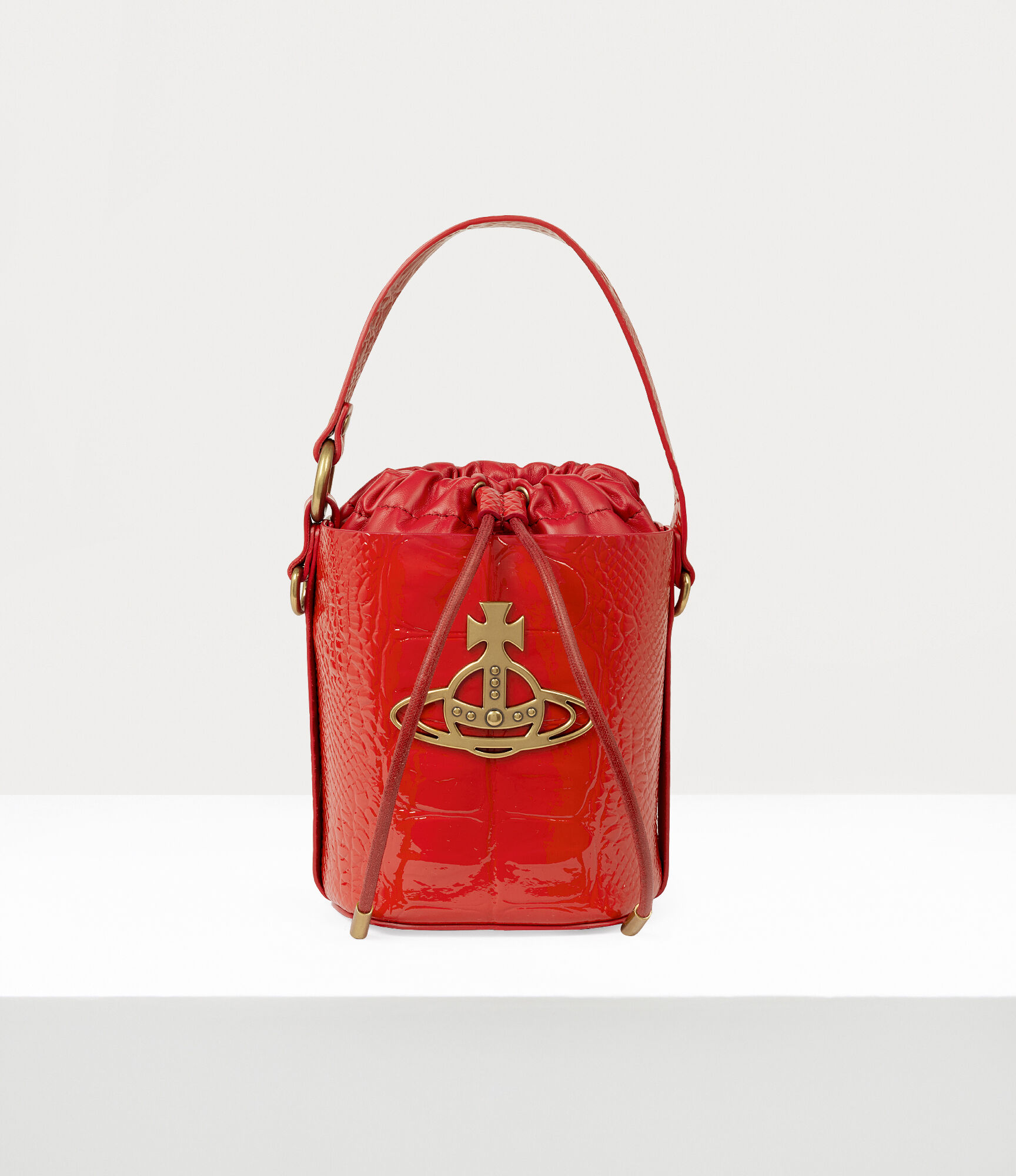 Daisy Drawstring Bucket Bag in RED | Vivienne Westwood®