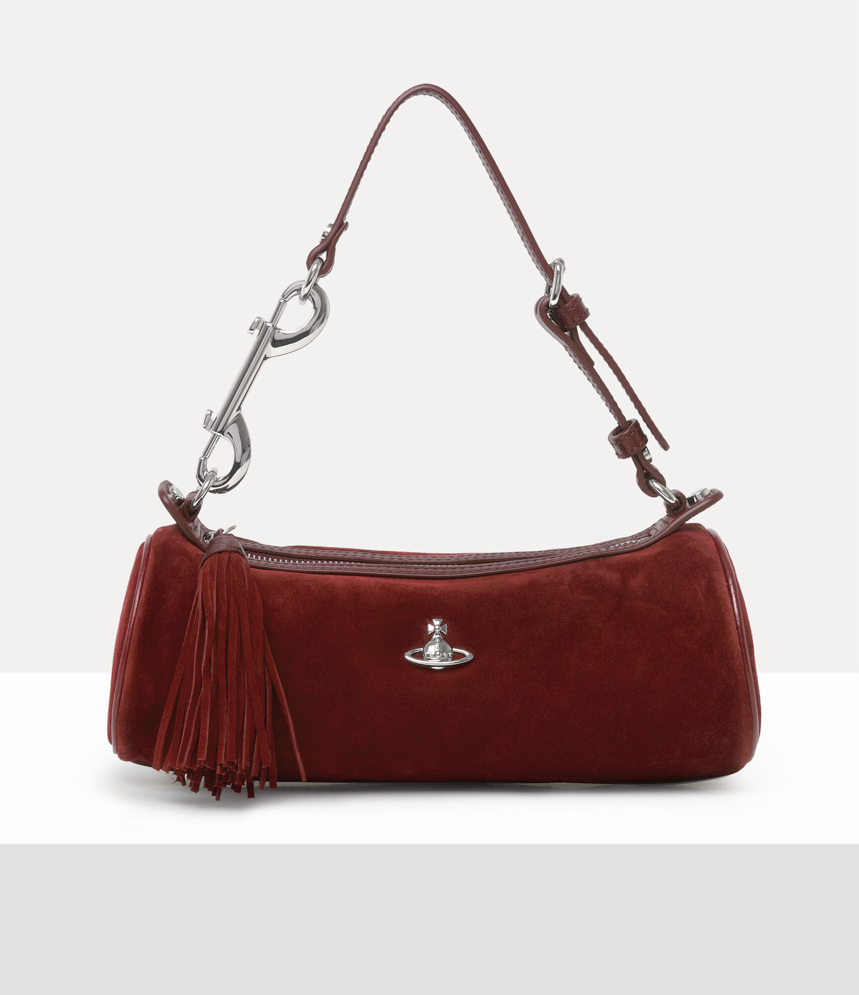 Vivienne Westwood Cindy Cylinder Bag Leather Chocolate-brown In Burgundy