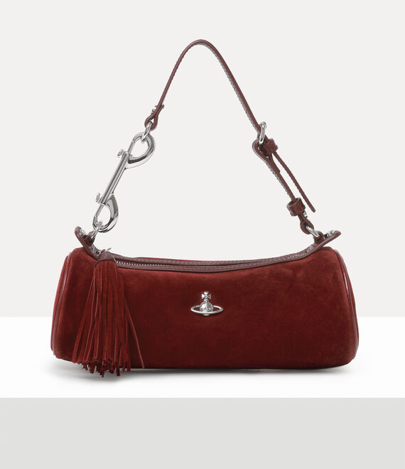 Vivienne Westwood Cindy Cylinder Bag Leather Chocolate-brown In Burgundy